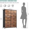 imageYITAHOME 10Drawer Dresser Fabric Storage Tower Tall Dresser for Living Room Hallway Closets Sturdy Steel Frame Wooden Top Easy Pull Fabric BinsAgraphite