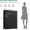 imageYITAHOME 10Drawer Dresser Fabric Storage Tower Tall Dresser for Living Room Hallway Closets Sturdy Steel Frame Wooden Top Easy Pull Fabric BinsBlack