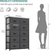 imageYITAHOME 10Drawer Dresser Fabric Storage Tower Tall Dresser for Living Room Hallway Closets Sturdy Steel Frame Wooden Top Easy Pull Fabric BinsBlack Grey