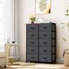 imageYITAHOME 10Drawer Dresser Fabric Storage Tower Tall Dresser for Living Room Hallway Closets Sturdy Steel Frame Wooden Top Easy Pull Fabric BinsBlack Grey