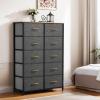 imageYITAHOME 10Drawer Dresser Fabric Storage Tower Tall Dresser for Living Room Hallway Closets Sturdy Steel Frame Wooden Top Easy Pull Fabric BinsDark Grey