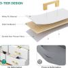 imageYITAHOME 10Drawer Dresser Fabric Storage Tower Tall Dresser for Living Room Hallway Closets Sturdy Steel Frame Wooden Top Easy Pull Fabric BinsWhite