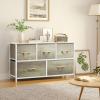imageYITAHOME 4 Drawer Dresser  Fabric Cloth Dresser Dressers ampamp Chests of Drawers for Bedroom Living Room Hallway Closets  Sturdy Steel Frame Wooden Top ampamp Easy Pull Fabric BinsOak
