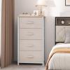 imageYITAHOME 4 Drawer Dresser  Fabric Cloth Dresser Dressers ampamp Chests of Drawers for Bedroom Living Room Hallway Closets  Sturdy Steel Frame Wooden Top ampamp Easy Pull Fabric BinsCream White