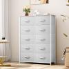 imageYITAHOME 4 Drawer Dresser  Fabric Cloth Dresser Dressers ampamp Chests of Drawers for Bedroom Living Room Hallway Closets  Sturdy Steel Frame Wooden Top ampamp Easy Pull Fabric BinsA Light Grey