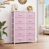 imageYITAHOME 4 Drawer Dresser  Fabric Cloth Dresser Dressers ampamp Chests of Drawers for Bedroom Living Room Hallway Closets  Sturdy Steel Frame Wooden Top ampamp Easy Pull Fabric BinsPink