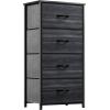 imageYITAHOME 4 Drawer Dresser  Fabric Cloth Dresser Dressers ampamp Chests of Drawers for Bedroom Living Room Hallway Closets  Sturdy Steel Frame Wooden Top ampamp Easy Pull Fabric BinsBlack Wood Grain