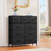 imageYITAHOME 4 Drawer Dresser  Fabric Cloth Dresser Dressers ampamp Chests of Drawers for Bedroom Living Room Hallway Closets  Sturdy Steel Frame Wooden Top ampamp Easy Pull Fabric BinsBlack
