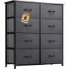 imageYITAHOME 4 Drawer Dresser  Fabric Cloth Dresser Dressers ampamp Chests of Drawers for Bedroom Living Room Hallway Closets  Sturdy Steel Frame Wooden Top ampamp Easy Pull Fabric BinsBlack Wood Grain