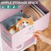 imageYITAHOME 4 Drawer Dresser  Fabric Cloth Dresser Dressers ampamp Chests of Drawers for Bedroom Living Room Hallway Closets  Sturdy Steel Frame Wooden Top ampamp Easy Pull Fabric BinsPink