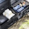 imageYITAHOME 4 Drawer Dresser  Fabric Cloth Dresser Dressers ampamp Chests of Drawers for Bedroom Living Room Hallway Closets  Sturdy Steel Frame Wooden Top ampamp Easy Pull Fabric BinsCool Black Wood Grain