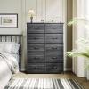imageYITAHOME 4 Drawer Dresser  Fabric Cloth Dresser Dressers ampamp Chests of Drawers for Bedroom Living Room Hallway Closets  Sturdy Steel Frame Wooden Top ampamp Easy Pull Fabric BinsCool Black Wood Grain