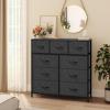 imageYITAHOME 4 Drawer Dresser  Fabric Cloth Dresser Dressers ampamp Chests of Drawers for Bedroom Living Room Hallway Closets  Sturdy Steel Frame Wooden Top ampamp Easy Pull Fabric BinsBlack Gray