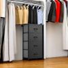 imageYITAHOME 4 Drawer Dresser  Fabric Cloth Dresser Dressers ampamp Chests of Drawers for Bedroom Living Room Hallway Closets  Sturdy Steel Frame Wooden Top ampamp Easy Pull Fabric BinsBlack Grey