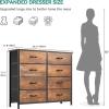 imageYITAHOME 4 Drawer Dresser  Fabric Cloth Dresser Dressers ampamp Chests of Drawers for Bedroom Living Room Hallway Closets  Sturdy Steel Frame Wooden Top ampamp Easy Pull Fabric BinsEarthy Brown Big Drawer