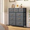 imageYITAHOME 4 Drawer Dresser  Fabric Cloth Dresser Dressers ampamp Chests of Drawers for Bedroom Living Room Hallway Closets  Sturdy Steel Frame Wooden Top ampamp Easy Pull Fabric BinsAdark Gray