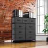 imageYITAHOME 4 Drawer Dresser  Fabric Cloth Dresser Dressers ampamp Chests of Drawers for Bedroom Living Room Hallway Closets  Sturdy Steel Frame Wooden Top ampamp Easy Pull Fabric BinsBlack Gray