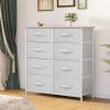 imageYITAHOME 4 Drawer Dresser  Fabric Cloth Dresser Dressers ampamp Chests of Drawers for Bedroom Living Room Hallway Closets  Sturdy Steel Frame Wooden Top ampamp Easy Pull Fabric BinsLight Grey