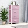 imageYITAHOME 4 Drawer Dresser  Fabric Cloth Dresser Dressers ampamp Chests of Drawers for Bedroom Living Room Hallway Closets  Sturdy Steel Frame Wooden Top ampamp Easy Pull Fabric BinsPink
