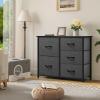 imageYITAHOME 4 Drawer Dresser  Fabric Cloth Dresser Dressers ampamp Chests of Drawers for Bedroom Living Room Hallway Closets  Sturdy Steel Frame Wooden Top ampamp Easy Pull Fabric BinsBlack Ash