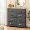 imageYITAHOME 4 Drawer Dresser  Fabric Cloth Dresser Dressers ampamp Chests of Drawers for Bedroom Living Room Hallway Closets  Sturdy Steel Frame Wooden Top ampamp Easy Pull Fabric BinsGrey