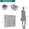 imageYITAHOME 4 Drawer Dresser  Fabric Cloth Dresser Dressers ampamp Chests of Drawers for Bedroom Living Room Hallway Closets  Sturdy Steel Frame Wooden Top ampamp Easy Pull Fabric BinsLight Gray