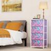 imageYITAHOME 4 Drawer Dresser  Fabric Cloth Dresser Dressers ampamp Chests of Drawers for Bedroom Living Room Hallway Closets  Sturdy Steel Frame Wooden Top ampamp Easy Pull Fabric BinsTiedye Purple