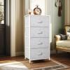 imageYITAHOME 4 Drawer Dresser  Fabric Cloth Dresser Dressers ampamp Chests of Drawers for Bedroom Living Room Hallway Closets  Sturdy Steel Frame Wooden Top ampamp Easy Pull Fabric BinsWhite