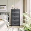 imageYITAHOME 4 Drawer Dresser  Fabric Cloth Dresser Dressers ampamp Chests of Drawers for Bedroom Living Room Hallway Closets  Sturdy Steel Frame Wooden Top ampamp Easy Pull Fabric BinsBlack Wood Grain
