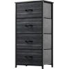 imageYITAHOME 4 Drawer Dresser  Fabric Cloth Dresser Dressers ampamp Chests of Drawers for Bedroom Living Room Hallway Closets  Sturdy Steel Frame Wooden Top ampamp Easy Pull Fabric BinsBlack Wood Grain