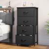 imageYITAHOME 4 Drawer Dresser  Fabric Cloth Dresser Dressers ampamp Chests of Drawers for Bedroom Living Room Hallway Closets  Sturdy Steel Frame Wooden Top ampamp Easy Pull Fabric BinsCool Black