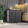 imageYITAHOME 4 Drawer Dresser  Fabric Cloth Dresser Dressers ampamp Chests of Drawers for Bedroom Living Room Hallway Closets  Sturdy Steel Frame Wooden Top ampamp Easy Pull Fabric BinsBlack Ash