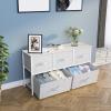 imageYITAHOME 4 Drawer Dresser  Fabric Cloth Dresser Dressers ampamp Chests of Drawers for Bedroom Living Room Hallway Closets  Sturdy Steel Frame Wooden Top ampamp Easy Pull Fabric BinsCool Light Grey