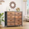 imageYITAHOME 4 Drawer Dresser  Fabric Cloth Dresser Dressers ampamp Chests of Drawers for Bedroom Living Room Hallway Closets  Sturdy Steel Frame Wooden Top ampamp Easy Pull Fabric BinsEarthy Brown Big Drawer