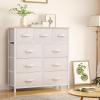imageYITAHOME 4 Drawer Dresser  Fabric Cloth Dresser Dressers ampamp Chests of Drawers for Bedroom Living Room Hallway Closets  Sturdy Steel Frame Wooden Top ampamp Easy Pull Fabric BinsAcream White