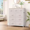 imageYITAHOME 4 Drawer Dresser  Fabric Cloth Dresser Dressers ampamp Chests of Drawers for Bedroom Living Room Hallway Closets  Sturdy Steel Frame Wooden Top ampamp Easy Pull Fabric BinsAcream White