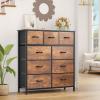 imageYITAHOME 4 Drawer Dresser  Fabric Cloth Dresser Dressers ampamp Chests of Drawers for Bedroom Living Room Hallway Closets  Sturdy Steel Frame Wooden Top ampamp Easy Pull Fabric BinsRustic Brown Fabric