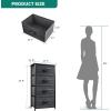 imageYITAHOME 4 Drawer Dresser  Fabric Cloth Dresser Dressers ampamp Chests of Drawers for Bedroom Living Room Hallway Closets  Sturdy Steel Frame Wooden Top ampamp Easy Pull Fabric BinsBlack Wood Grain