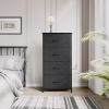 imageYITAHOME 4 Drawer Dresser  Fabric Cloth Dresser Dressers ampamp Chests of Drawers for Bedroom Living Room Hallway Closets  Sturdy Steel Frame Wooden Top ampamp Easy Pull Fabric BinsBlack Grey