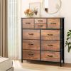 imageYITAHOME 4 Drawer Dresser  Fabric Cloth Dresser Dressers ampamp Chests of Drawers for Bedroom Living Room Hallway Closets  Sturdy Steel Frame Wooden Top ampamp Easy Pull Fabric BinsDark Gray