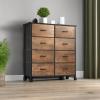 imageYITAHOME 4 Drawer Dresser  Fabric Cloth Dresser Dressers ampamp Chests of Drawers for Bedroom Living Room Hallway Closets  Sturdy Steel Frame Wooden Top ampamp Easy Pull Fabric BinsArustic Brown