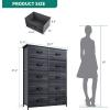 imageYITAHOME 4 Drawer Dresser  Fabric Cloth Dresser Dressers ampamp Chests of Drawers for Bedroom Living Room Hallway Closets  Sturdy Steel Frame Wooden Top ampamp Easy Pull Fabric BinsCool Black Wood Grain