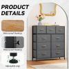 imageYITAHOME 4 Drawer Dresser  Fabric Cloth Dresser Dressers ampamp Chests of Drawers for Bedroom Living Room Hallway Closets  Sturdy Steel Frame Wooden Top ampamp Easy Pull Fabric BinsAdark Gray