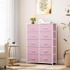 imageYITAHOME 4 Drawer Dresser  Fabric Cloth Dresser Dressers ampamp Chests of Drawers for Bedroom Living Room Hallway Closets  Sturdy Steel Frame Wooden Top ampamp Easy Pull Fabric BinsPink