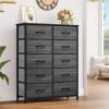 imageYITAHOME 4 Drawer Dresser  Fabric Cloth Dresser Dressers ampamp Chests of Drawers for Bedroom Living Room Hallway Closets  Sturdy Steel Frame Wooden Top ampamp Easy Pull Fabric BinsCool Black Wood Grain