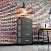 imageYITAHOME 4 Drawer Dresser  Fabric Cloth Dresser Dressers ampamp Chests of Drawers for Bedroom Living Room Hallway Closets  Sturdy Steel Frame Wooden Top ampamp Easy Pull Fabric BinsCool Grey