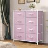 imageYITAHOME 4 Drawer Dresser  Fabric Cloth Dresser Dressers ampamp Chests of Drawers for Bedroom Living Room Hallway Closets  Sturdy Steel Frame Wooden Top ampamp Easy Pull Fabric BinsPink Print