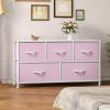 imageYITAHOME 4 Drawer Dresser  Fabric Cloth Dresser Dressers ampamp Chests of Drawers for Bedroom Living Room Hallway Closets  Sturdy Steel Frame Wooden Top ampamp Easy Pull Fabric BinsApink