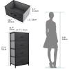imageYITAHOME 4 Drawer Dresser  Fabric Cloth Dresser Dressers ampamp Chests of Drawers for Bedroom Living Room Hallway Closets  Sturdy Steel Frame Wooden Top ampamp Easy Pull Fabric BinsBlack Grey