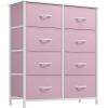 imageYITAHOME 4 Drawer Dresser  Fabric Cloth Dresser Dressers ampamp Chests of Drawers for Bedroom Living Room Hallway Closets  Sturdy Steel Frame Wooden Top ampamp Easy Pull Fabric BinsPink
